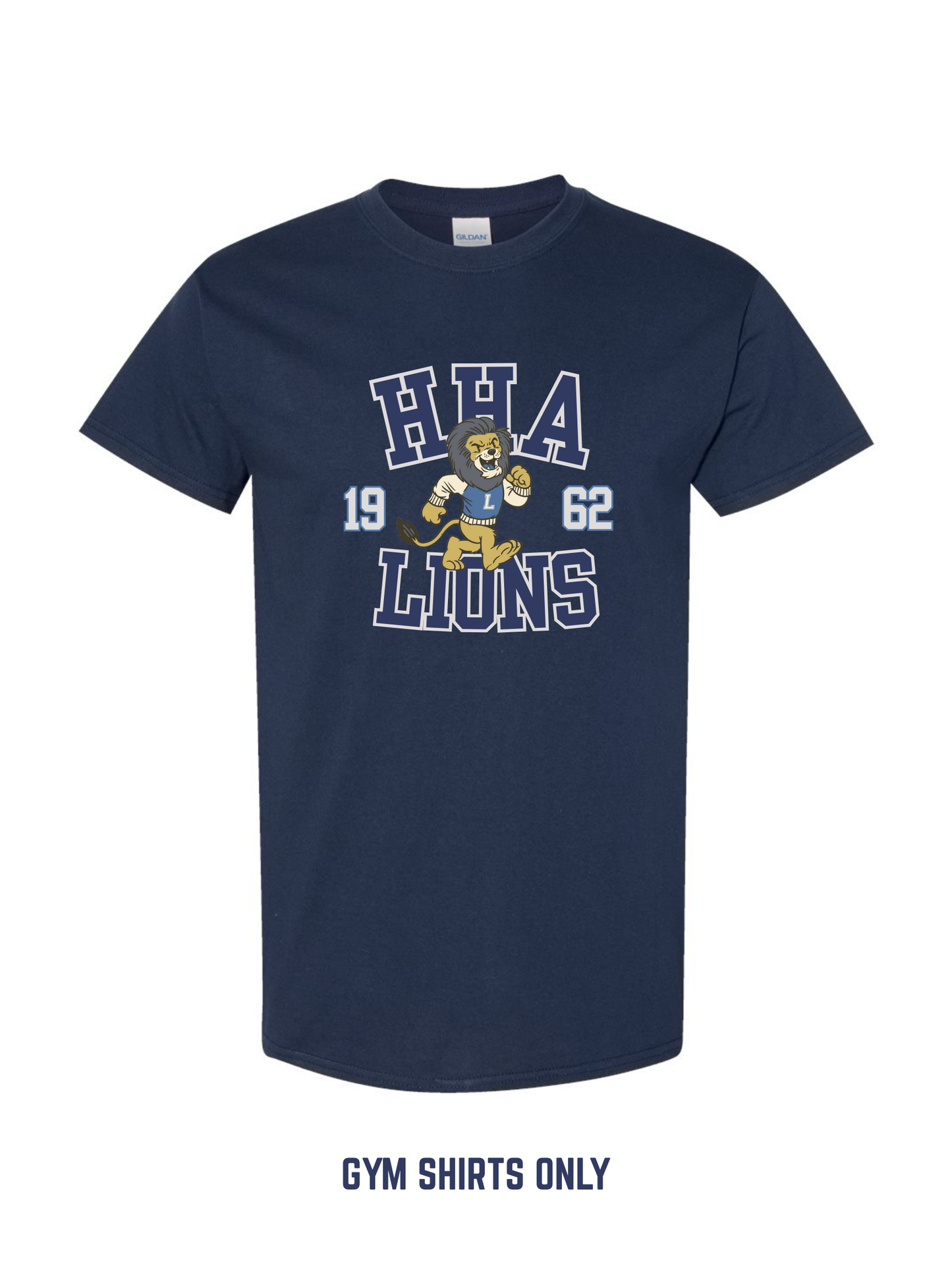 Navy Retro Lions Gym T-Shirt