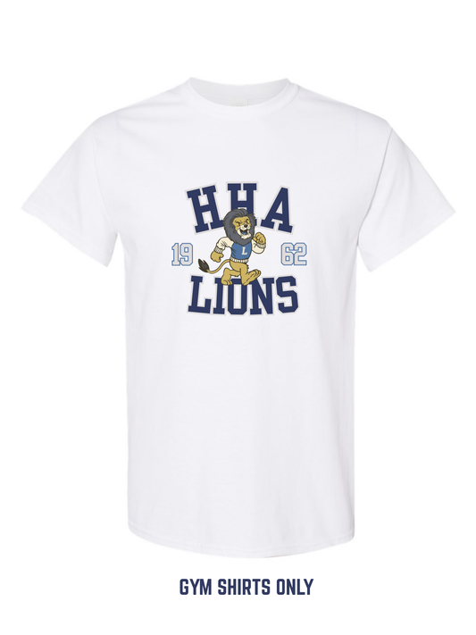 White Retro Lions Gym T-Shirt