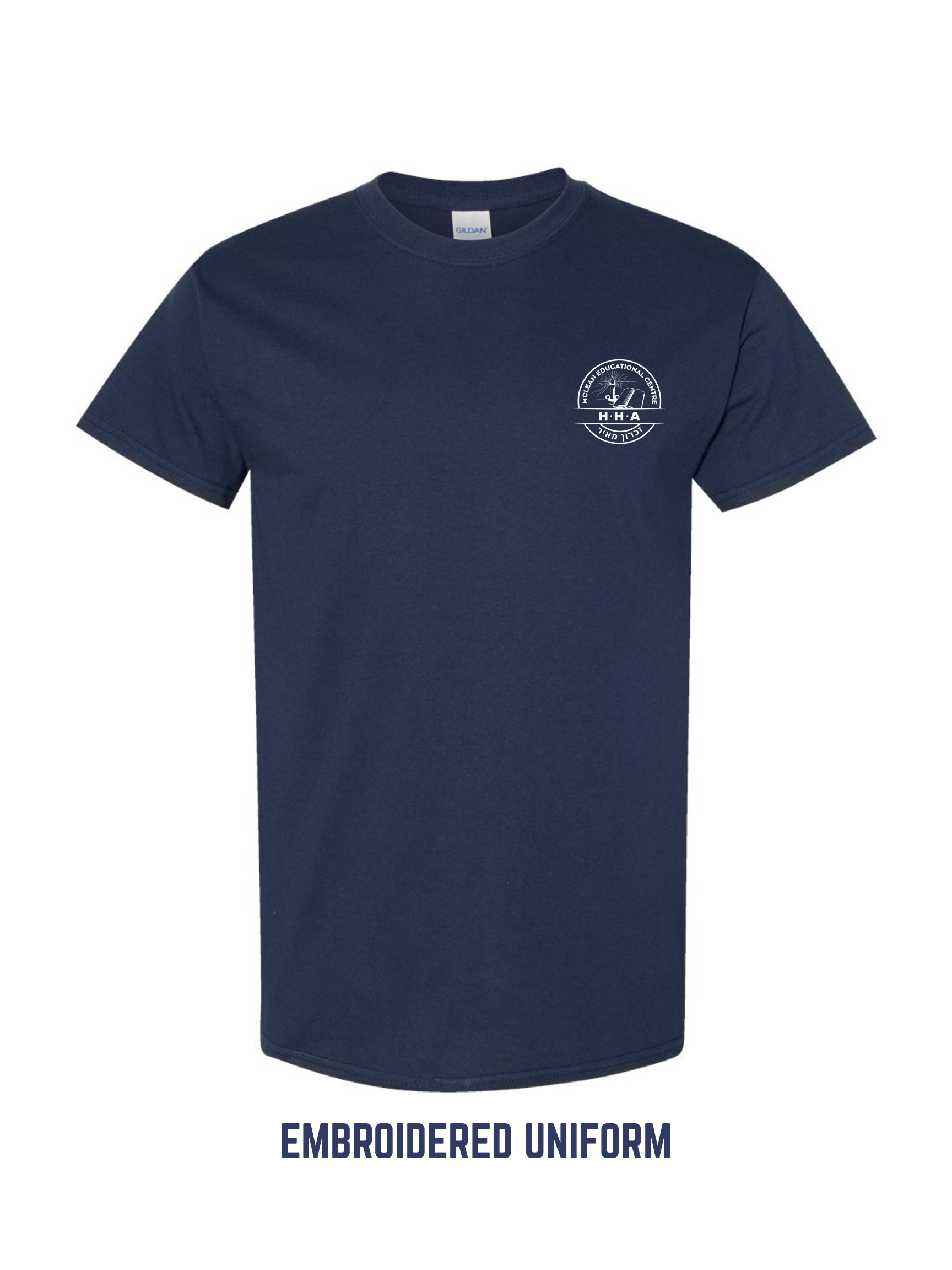 Embroidered Crest Uniform T-Shirts - Navy