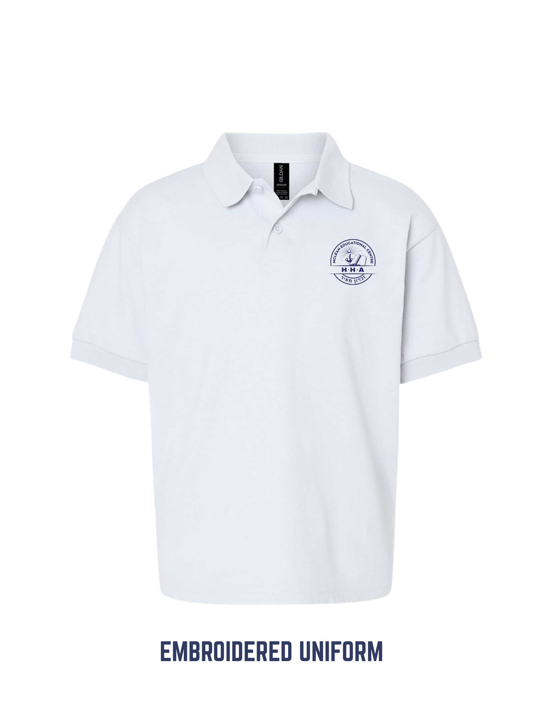 Embroidered Crest Polo Shirts - White
