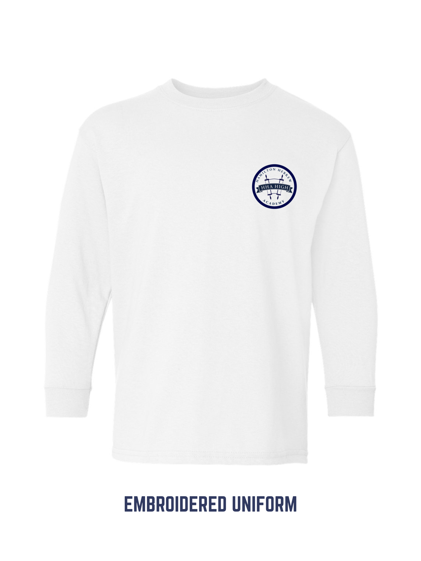 HHA High Embroidered Long Sleeve Uniform Tee – White