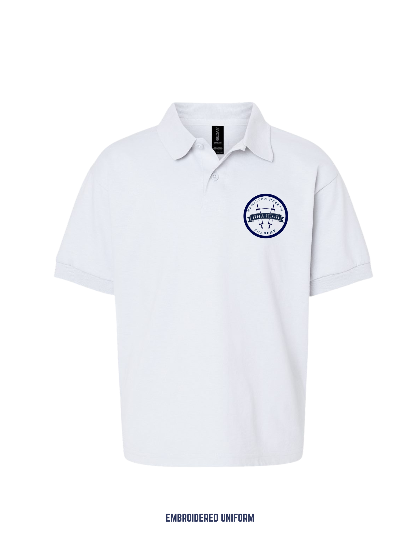 HHA High School Embroidered Uniform Polo — White