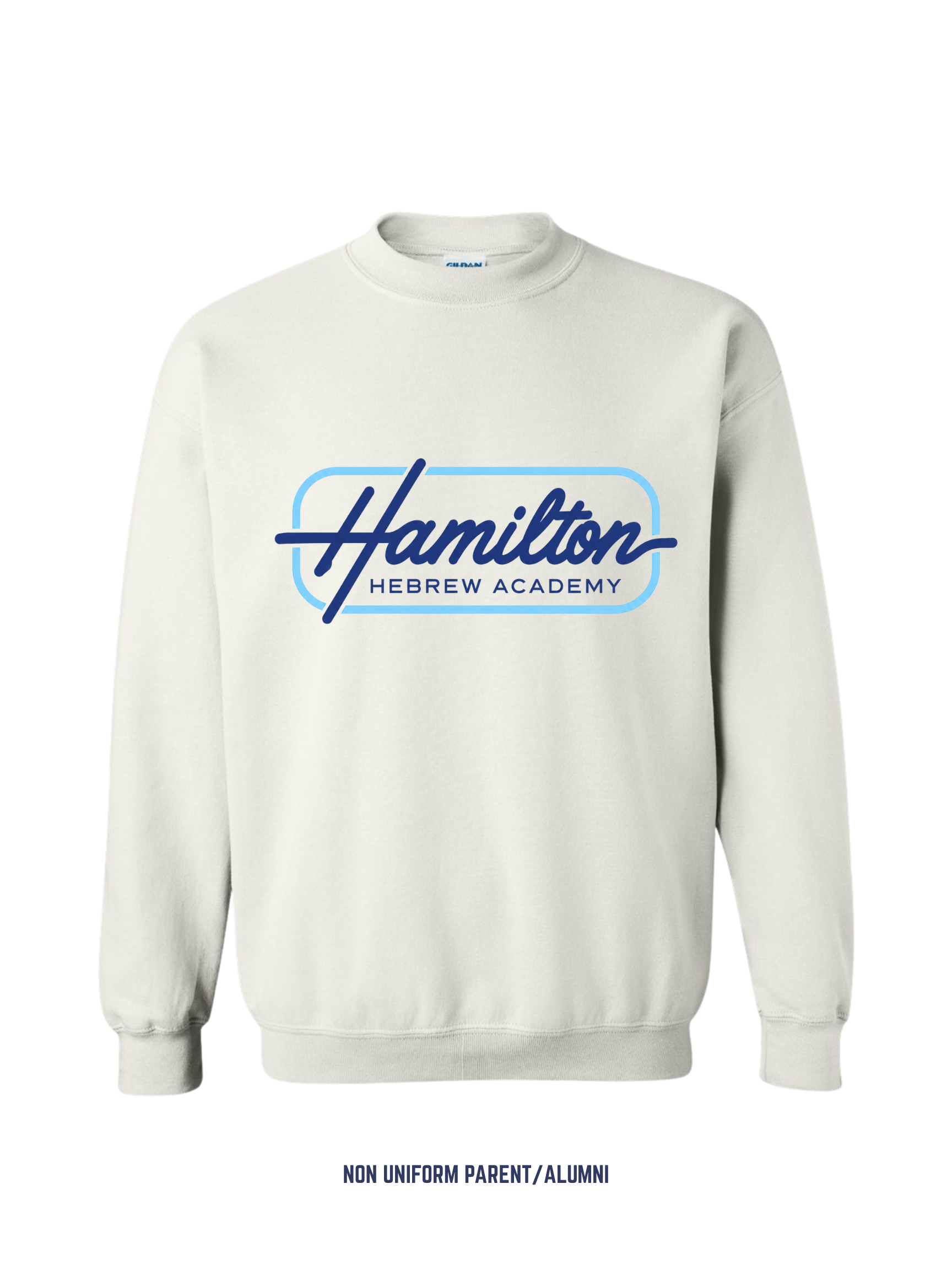 Hamilton Hebrew Academy Retro Crewneck — White