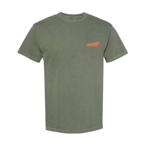C.J. Taylor Construction Tee – Moss / Hazard Orange